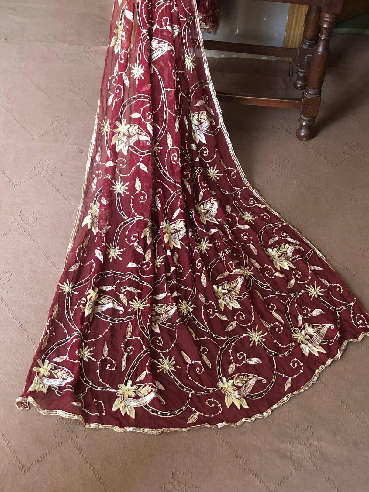 3 Pc Maroon Suit | Women Locally Made Formals | Medium | Worn Once