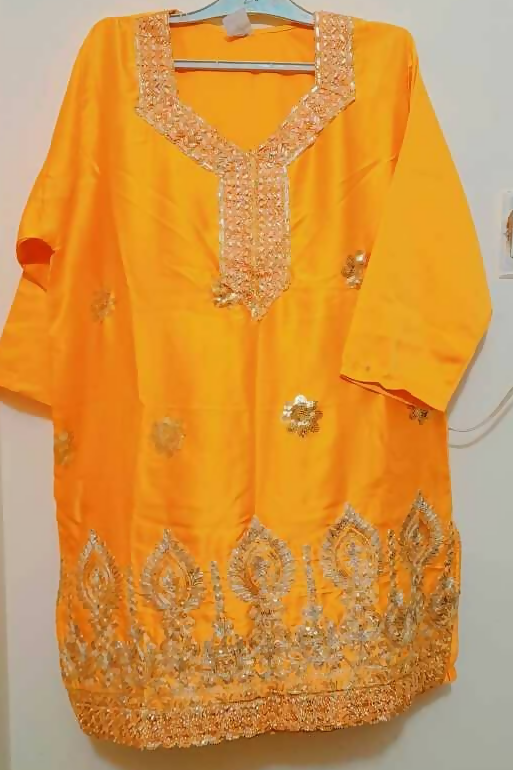Stylish Yellow Gharara Suit | Women Locally Made Formals | XLarge | Worn Once
