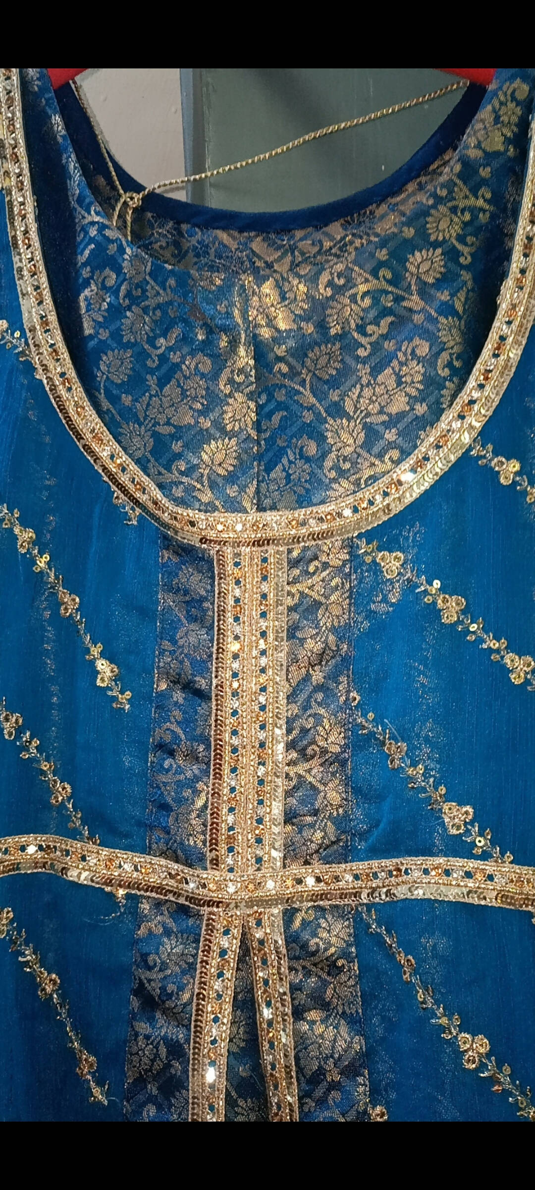 Blue embroidery Maxi | Women Froks & Maxi | Large | Worn Once