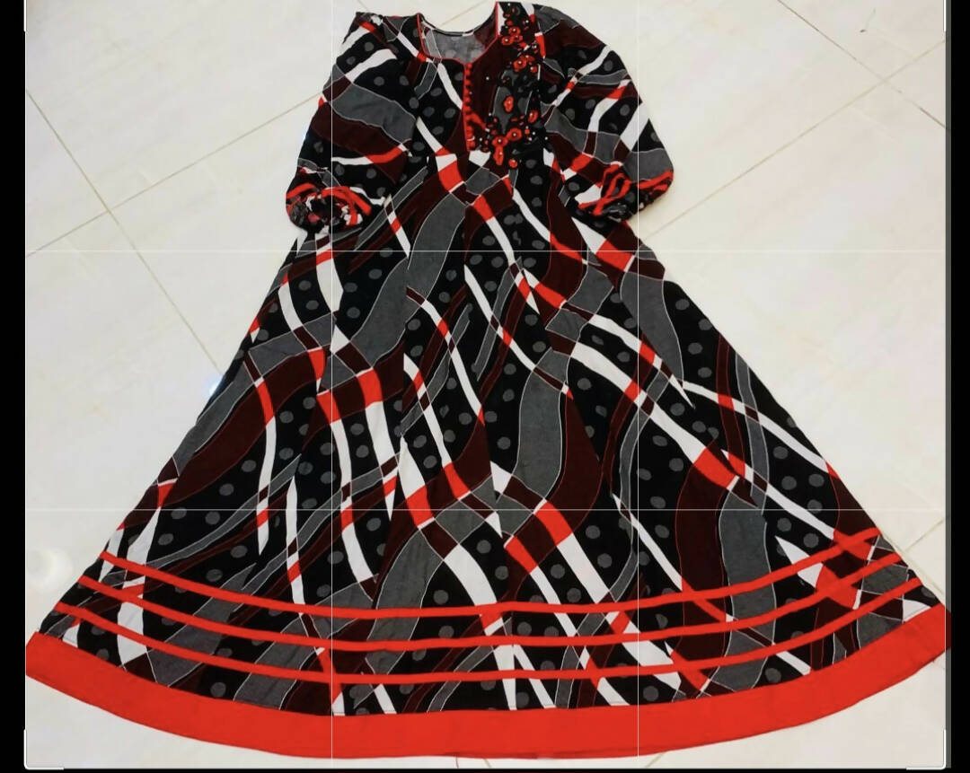 Black and Red Long Maxi | Women Frocks & Maxis | Small | Preloved