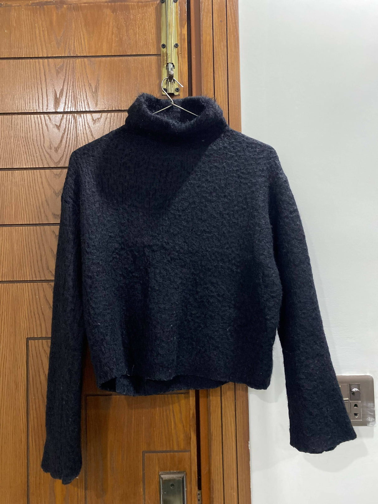 Black Turtle Neck Fur Sweater | Women Sweaters & Jackets | Small | Worn Once