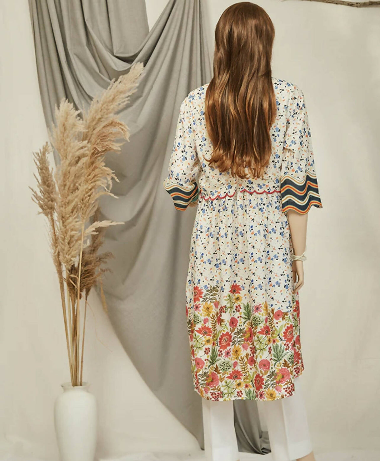 Saya | White Lawn Frock | Women Frocks & Maxis | Small | Worn Once