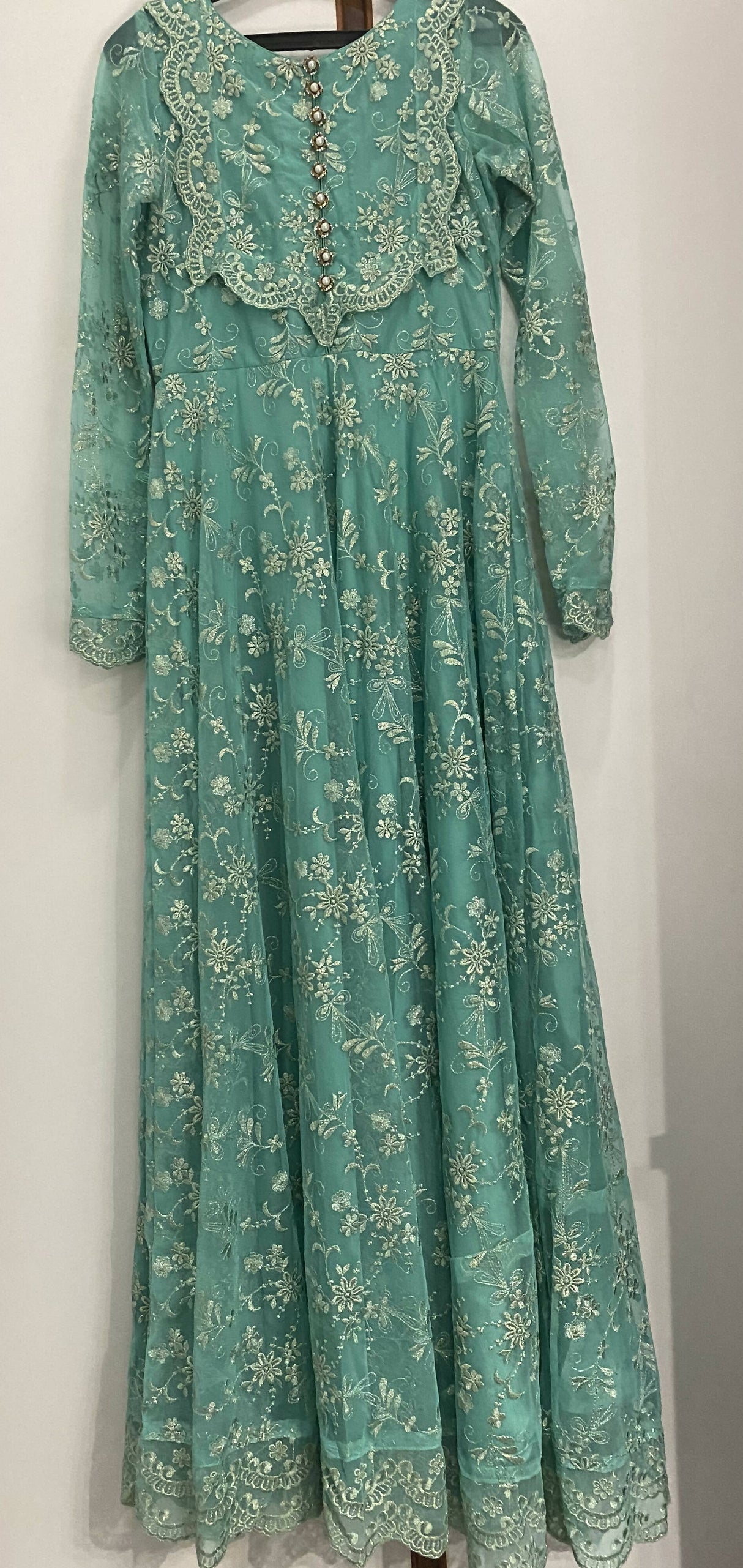 Turquoise Maxi | Women Frocks & Maxis | Small | Preloved