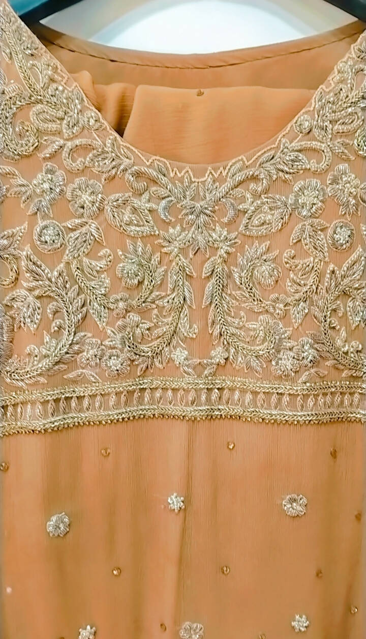 Fully embroidered brown tale frock | Women Frocks & Maxis | Medium | Worn Once