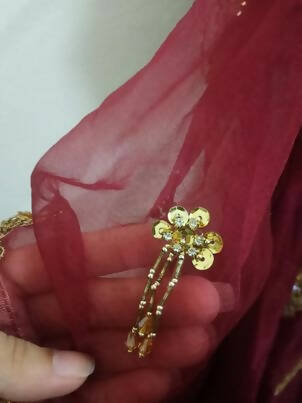 Maroon Cotton Silk Maxi | Women Frocks & Maxis | Medium | Preloved