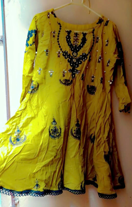 Stylish Parrot Green Frock | Women Frocks & Maxis | Medium | Worn Once