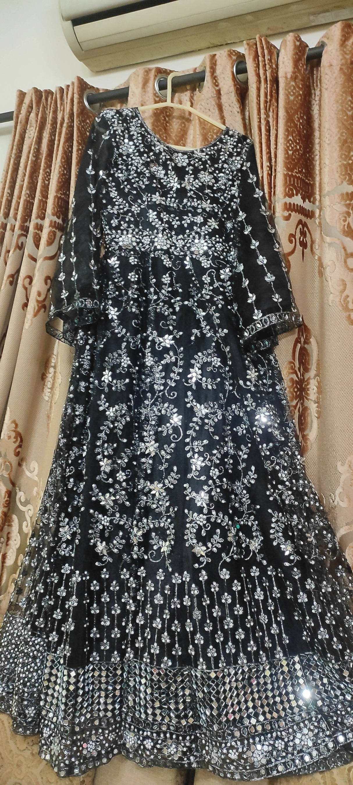 Fancy Mirror Work Maxi | Women Frocks & Maxis | Medium | Preloved