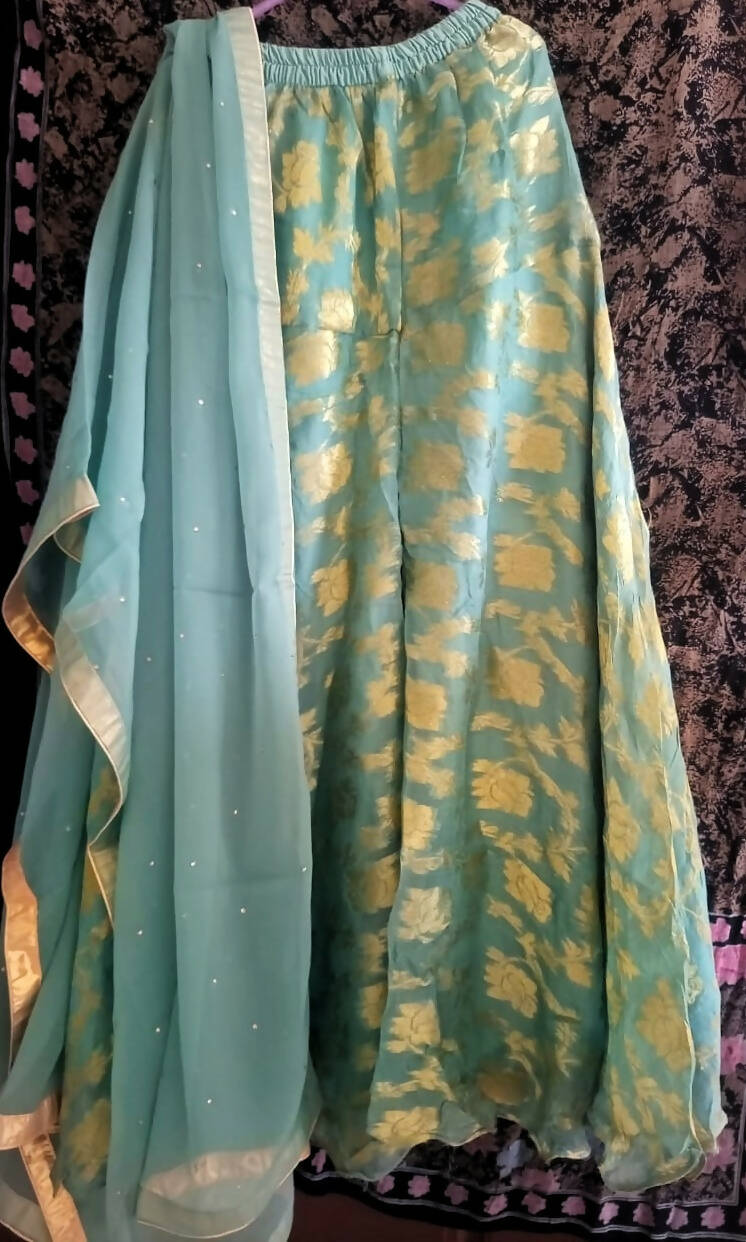 AK collection | Blue Embroidered 3 PC chiffon Suit | Women Branded Formals | Medium | New