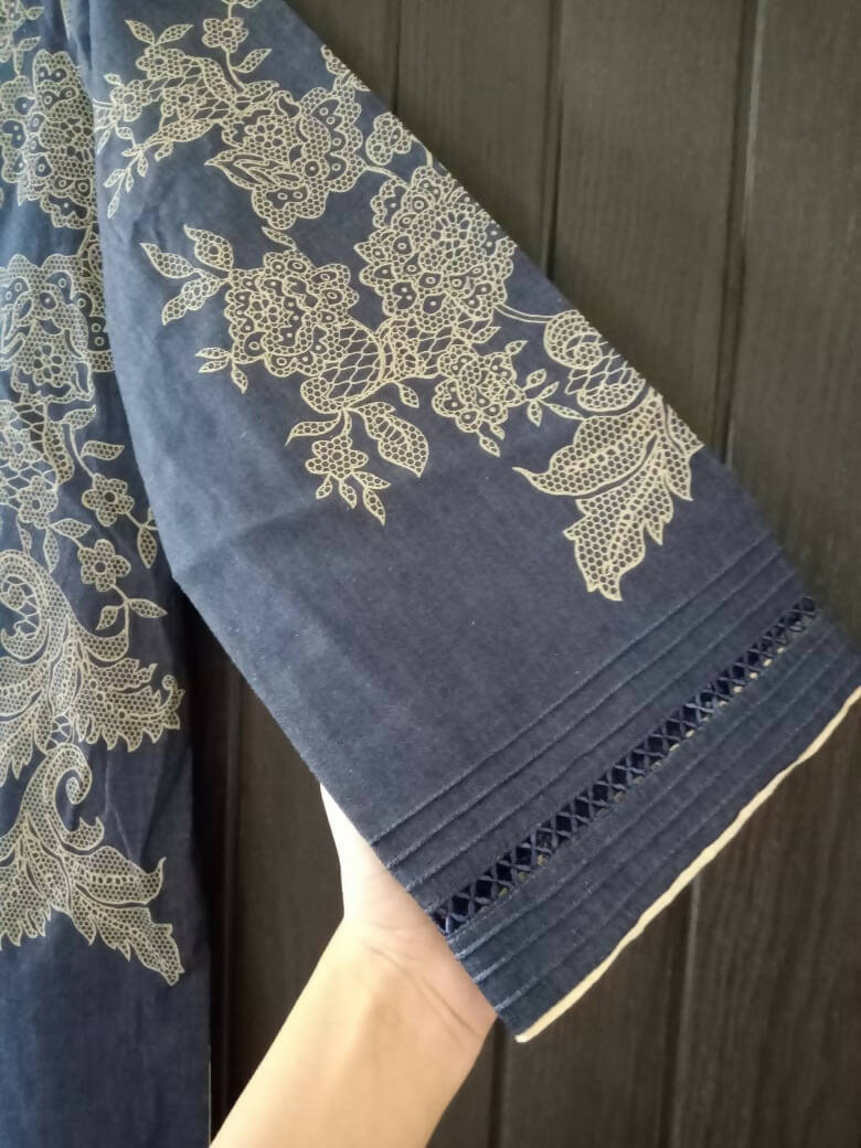 Alkaram | Blue Printed Kurta | Women Branded Kurta | XSmall | New