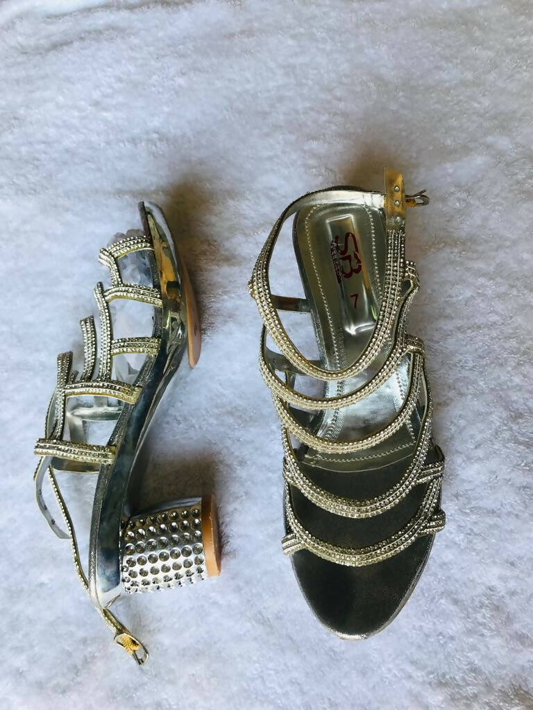 Silver Heels | Women Shoes | Size: 7 | Worn Once