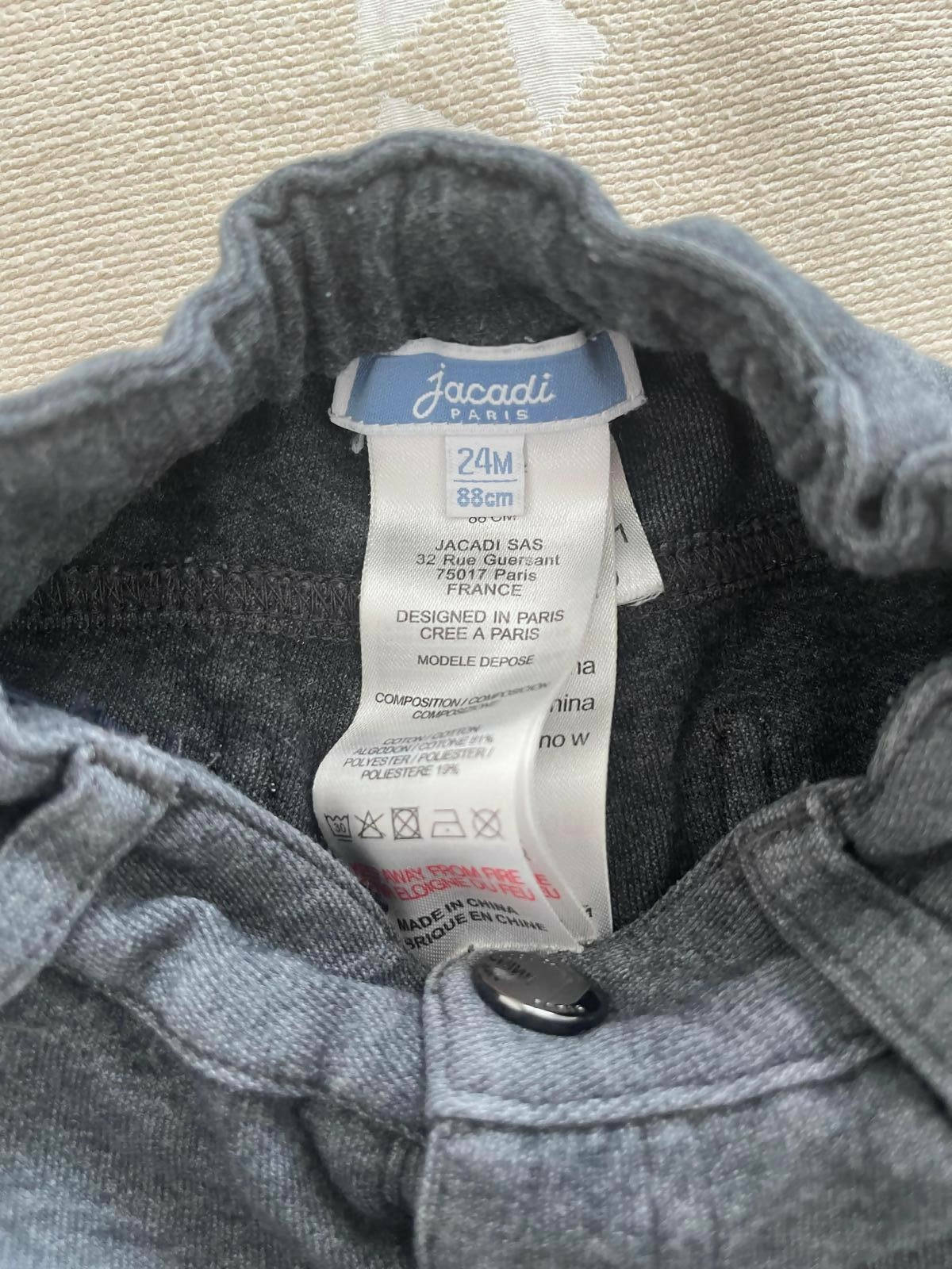 Jacadi | Grey Pants | Boys Bottoms & Pants | Size 24 months | Preloved