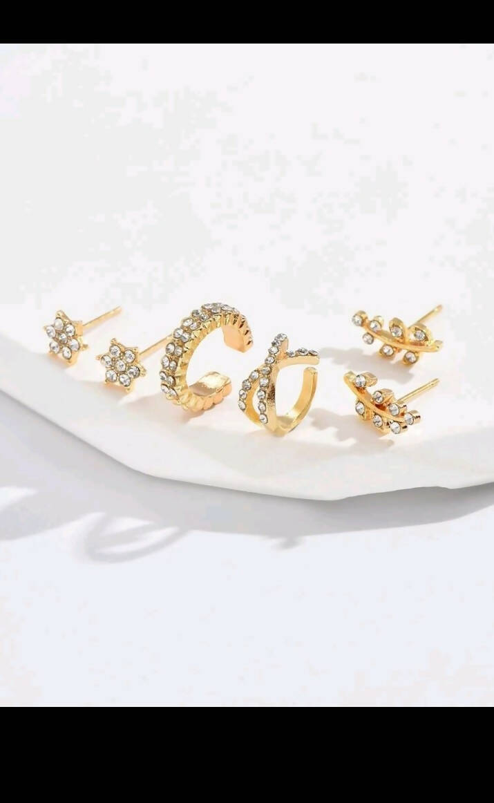 SHEIN | Rhinestone Decor Stud Earrings | Women Jewelry | 4 Pcs | New