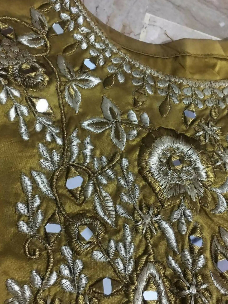 Stylish Dhaani Color Frocks | Mirror Embroidered Work | Women Frocks & Maxis | Large | New