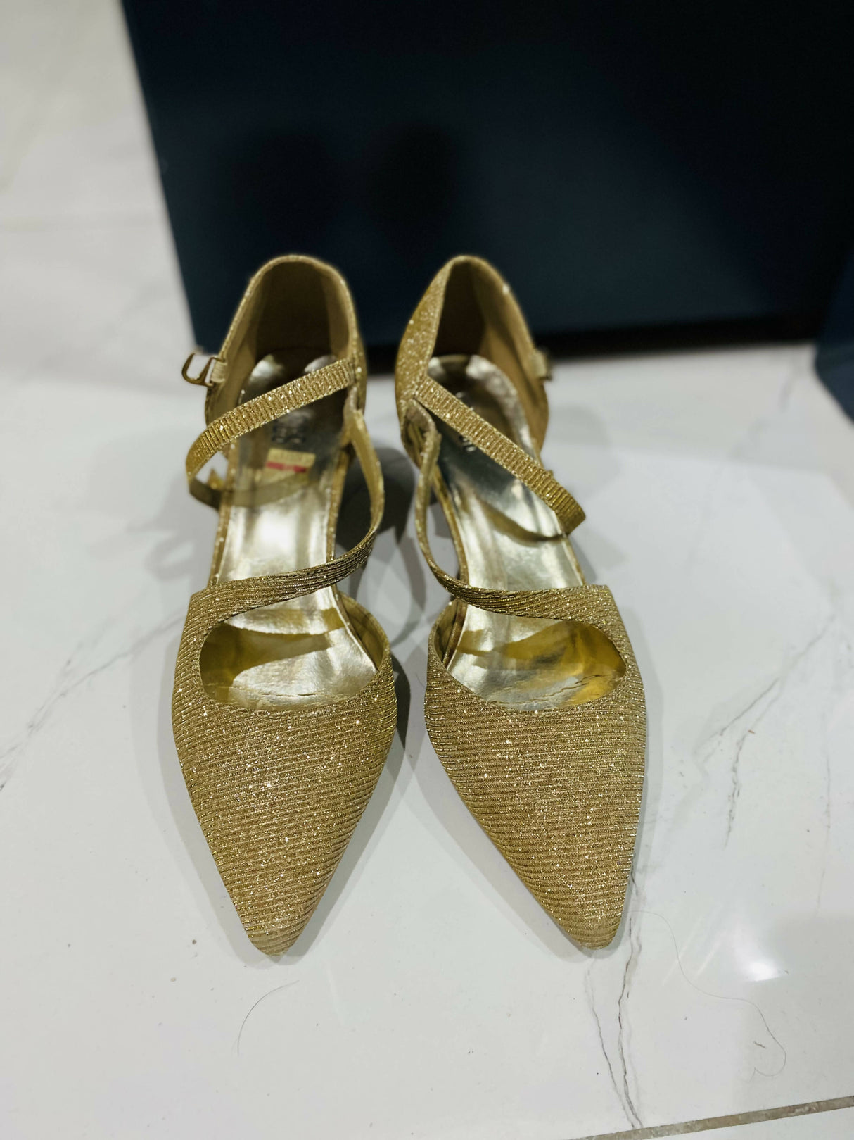 ECS | Golden Heels | Women Shoes | Size: 37 | Worn Once