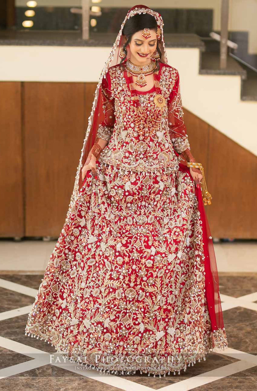 Majestic Red Lehnga Barat | Women Bridals | Medium | Worn Once