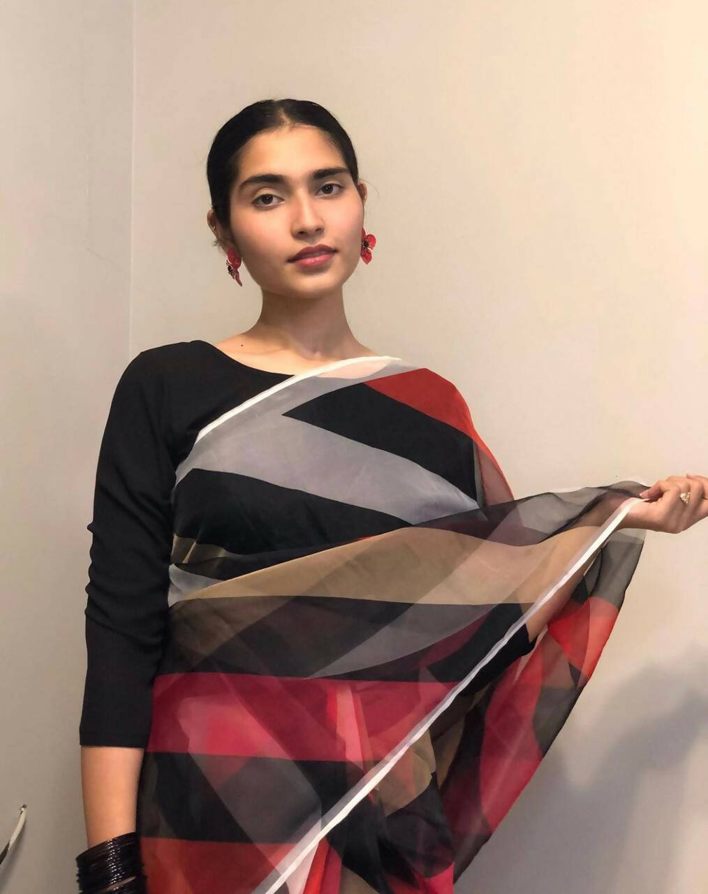 Stitched Saree 3 PC | Women Sarees | Women Locally Made Formals| Medium | New