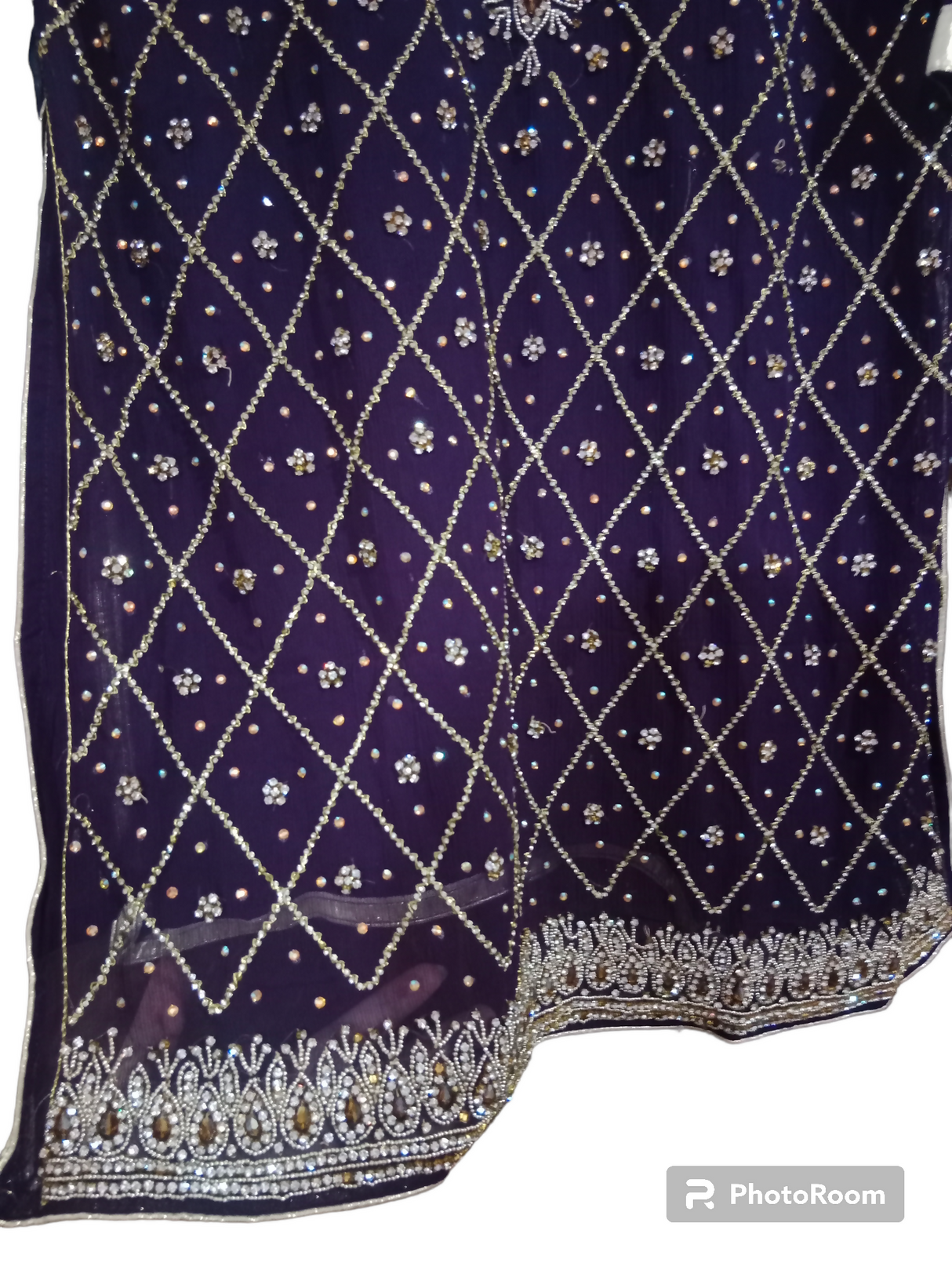 Purple Fancy Kurta with Plazo | Women Locally Made Formals | Medium | Preloved