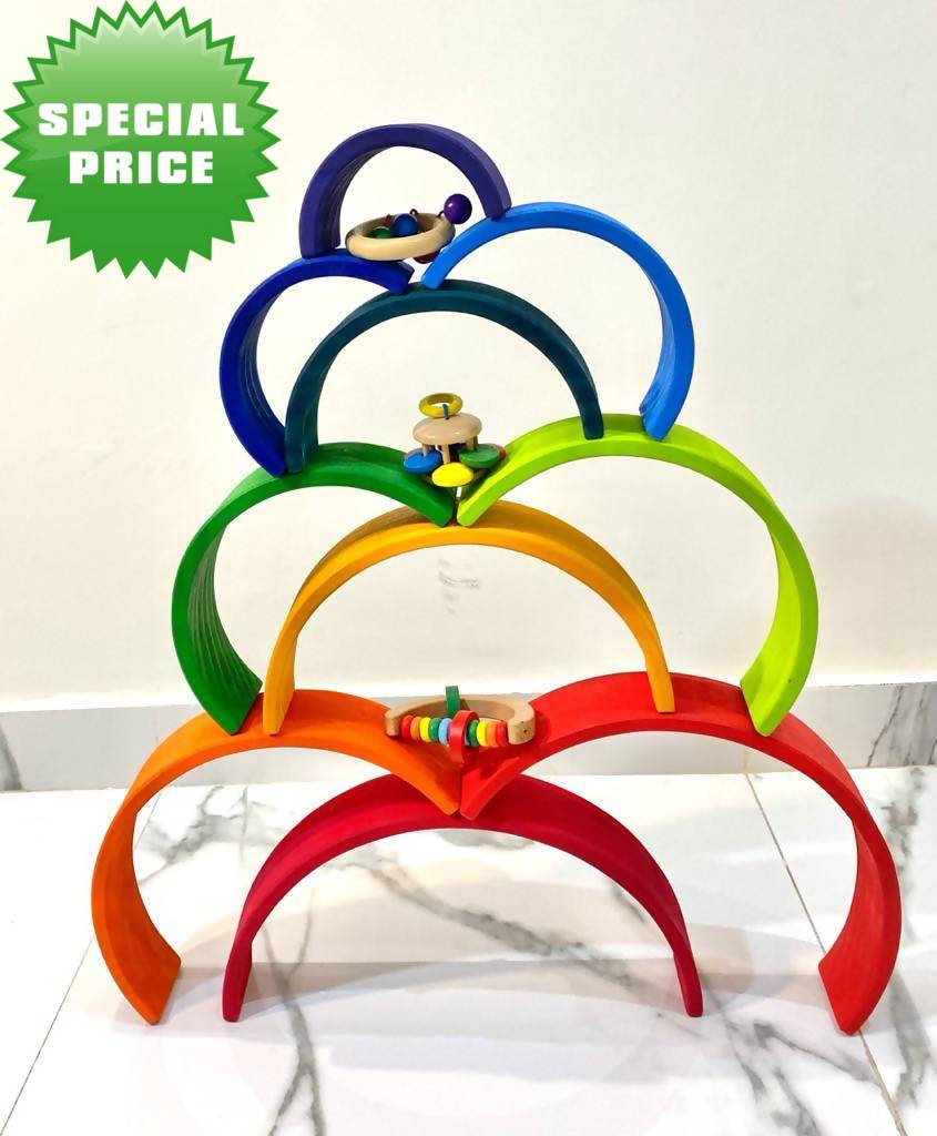12-piece Rainbow Stacker | Montessori Toy | Kids Toys & Baby Gear | Brand New