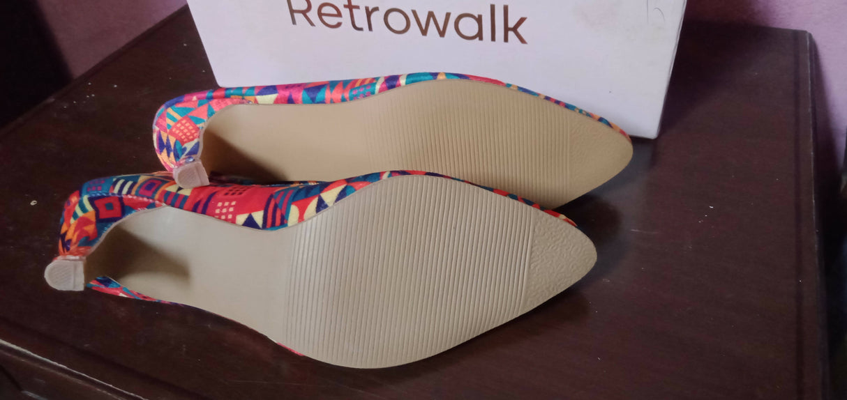 Retrowalk | Multicolor Girl Hill Heels | Women Shoes | Size:10 | Brand New
