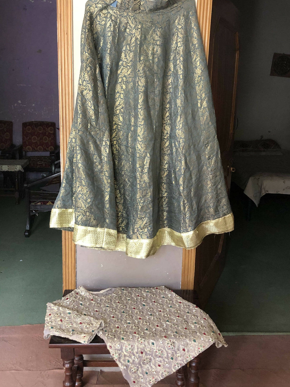 3 Pc Ghaghra Choli With Embroidery | Women Locally Made Formals | Medium | Worn Once