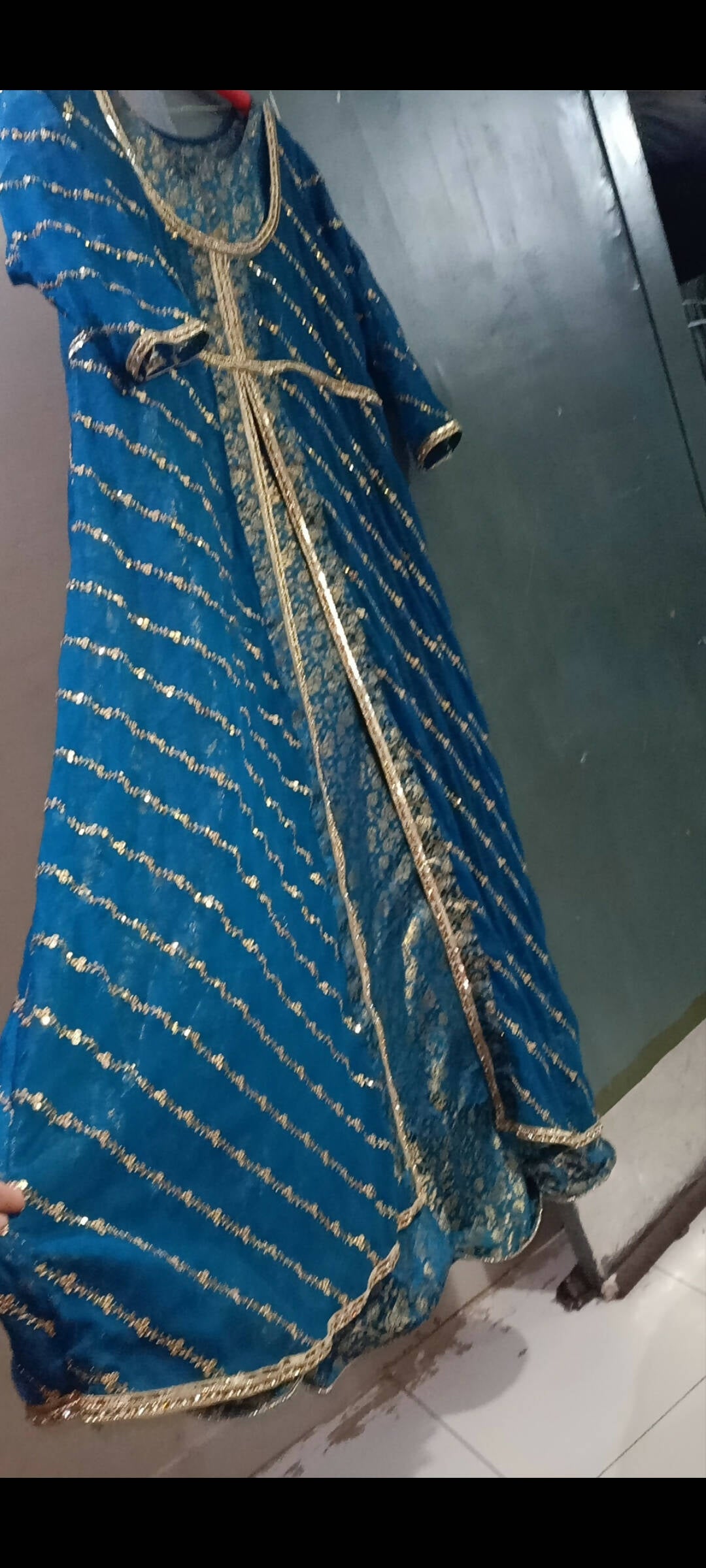 Blue embroidery Maxi | Women Froks & Maxi | Large | Worn Once