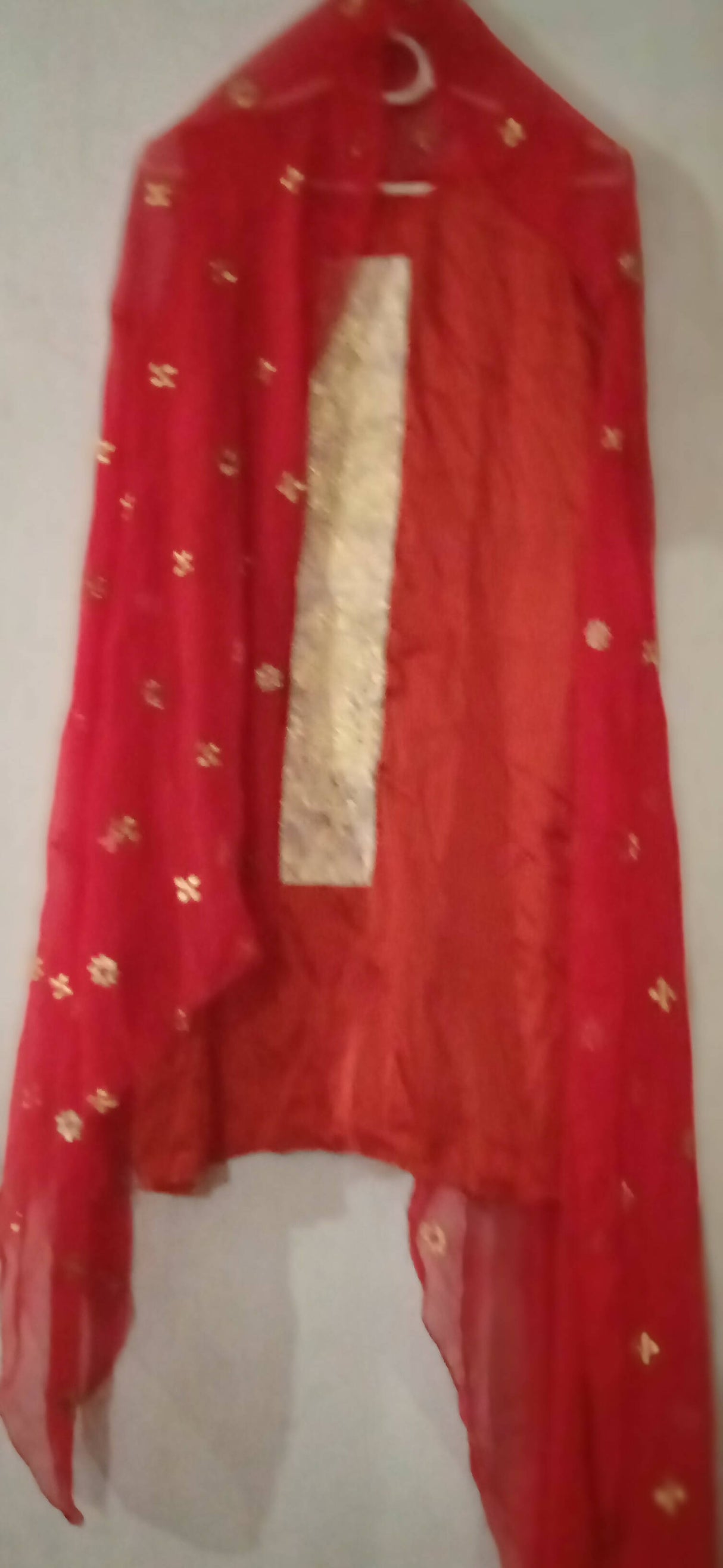 Red chiffon kaftan style Kurta | Women Locally Made Formals | Worn Once