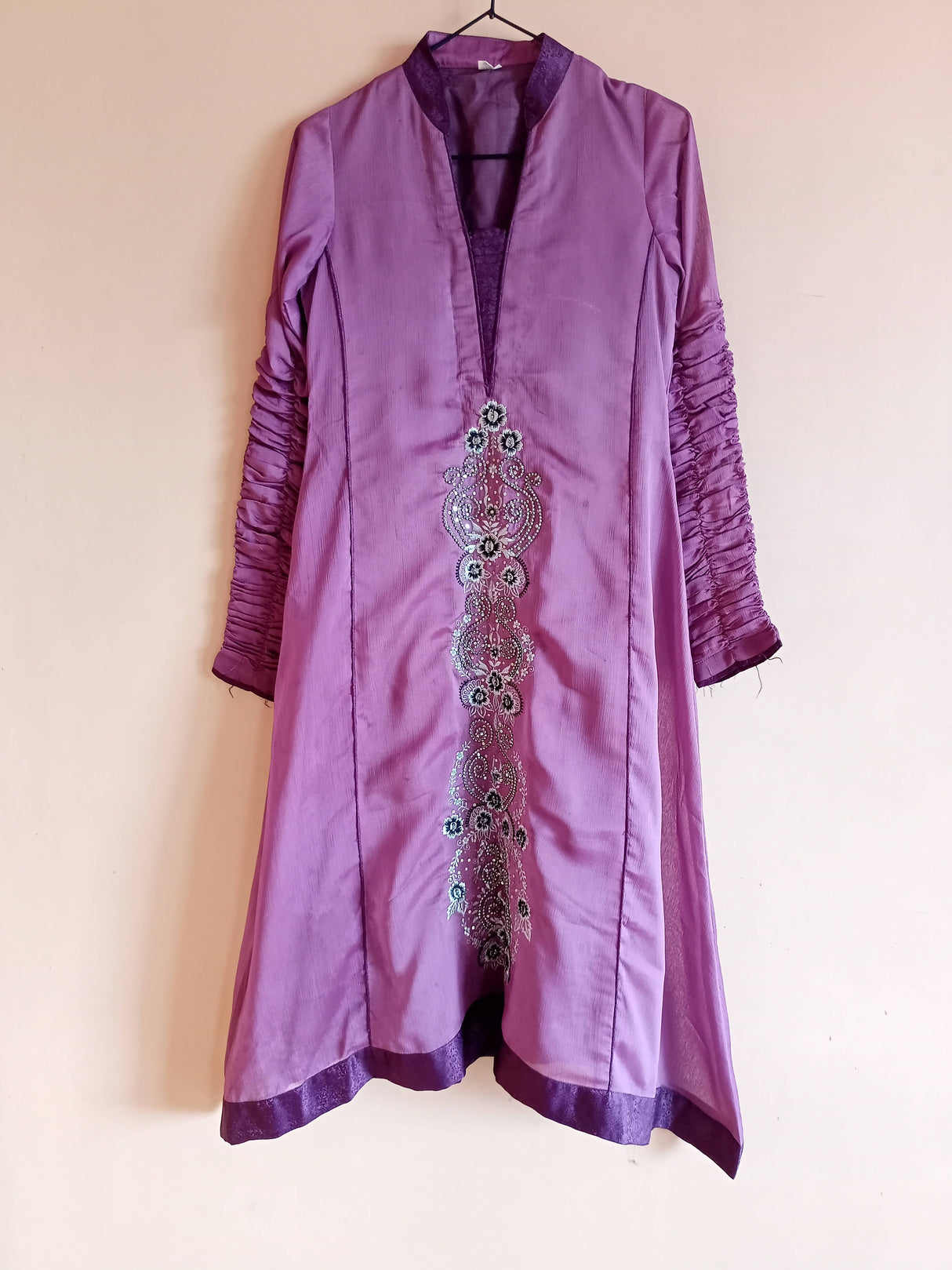Purple 3 PC Chiffon Suit | Women Locally Made Formals | Small | Preloved