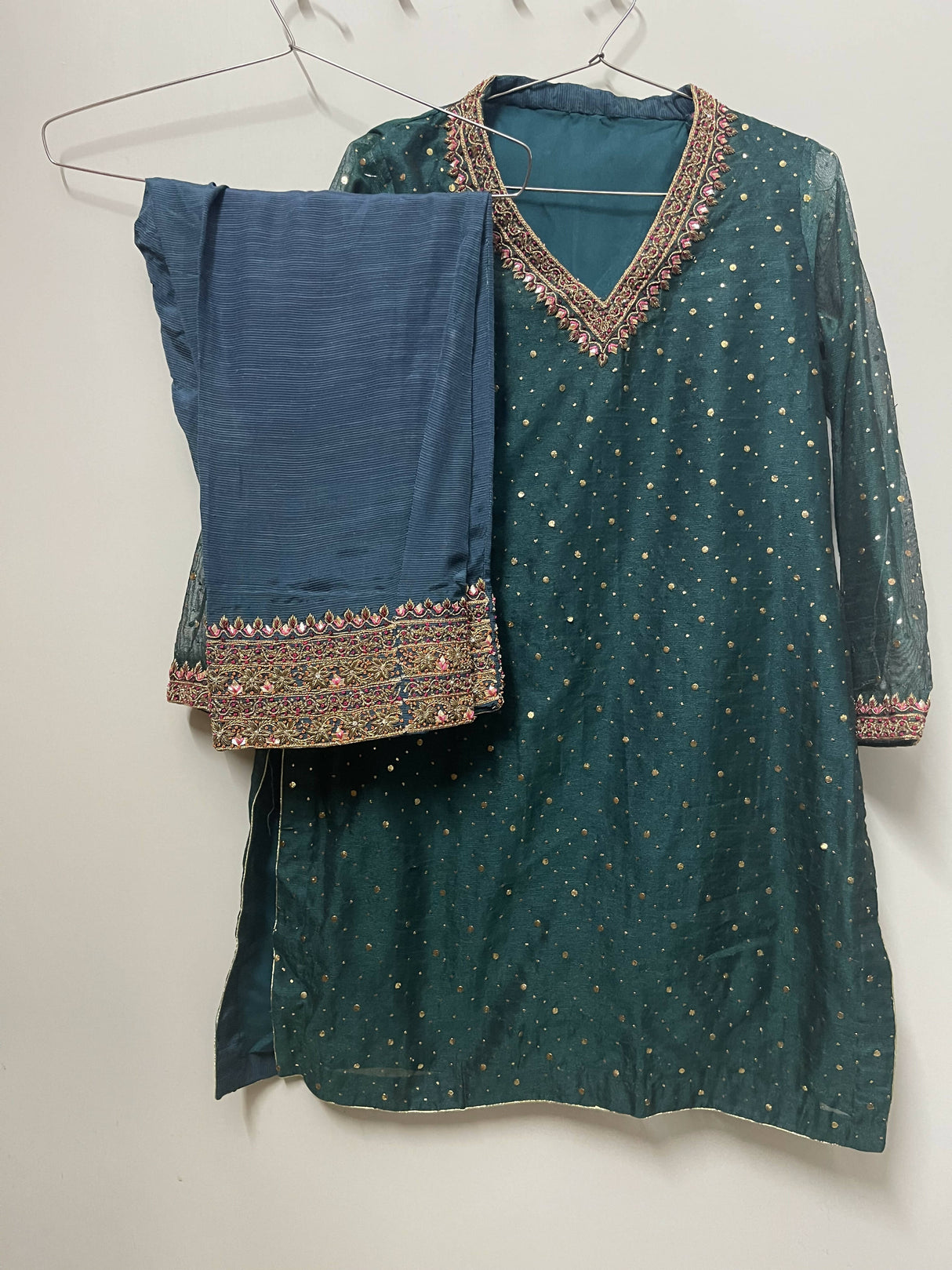 Teal Frok Suit | Women Locally Made Formals | Medium | Preloved