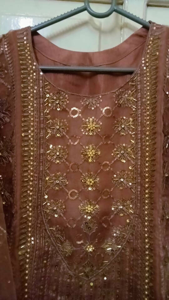 3 Pc Organza Suit | Women Locally Made Formals | Small | New