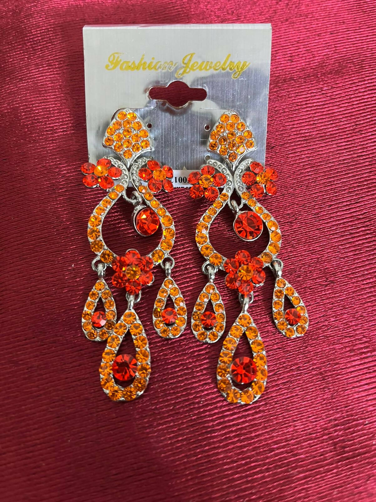 Imported (USA) | Red Orange Fancy Earrings | Women Jewelry | New