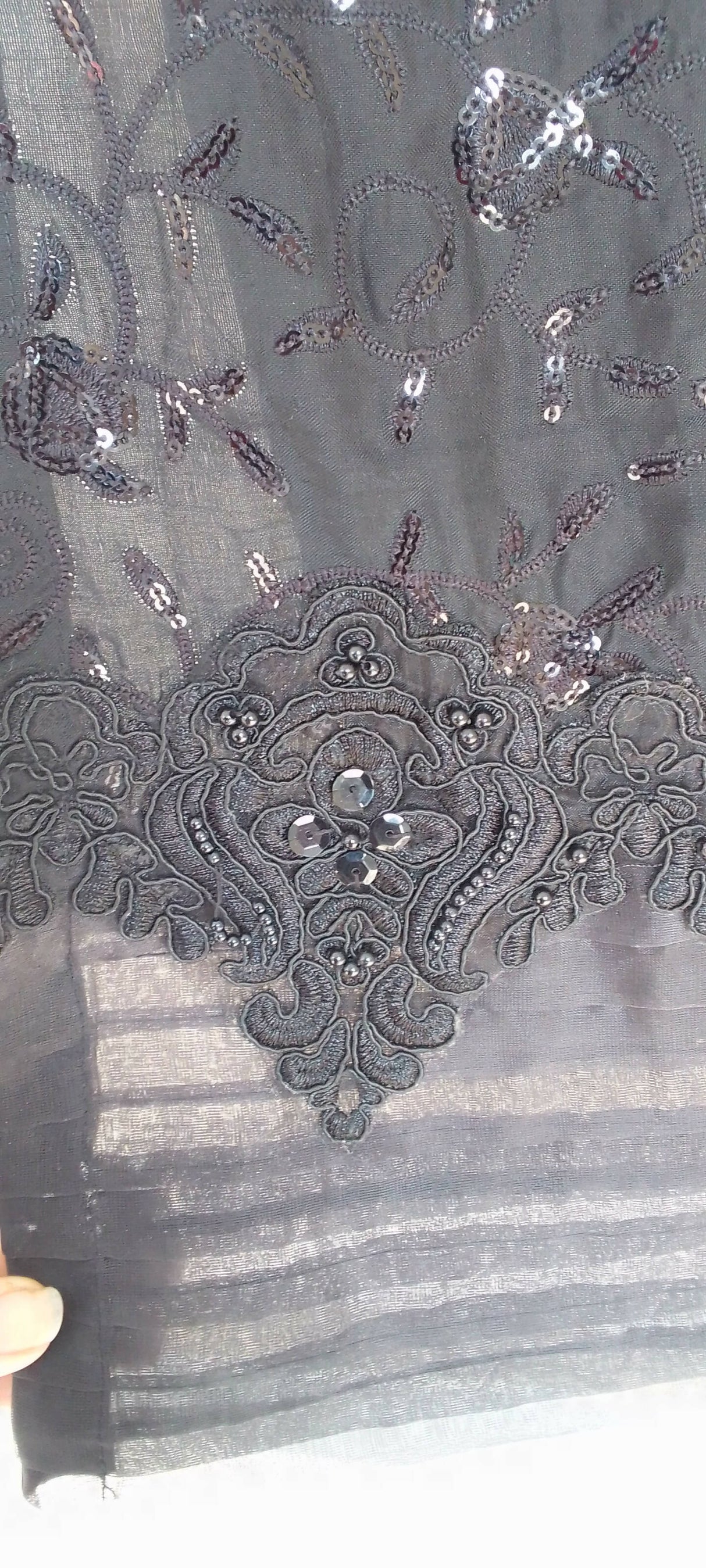 Khaadi | Black Embroidery Shirt | Women Branded Formals | Small | Worn Once