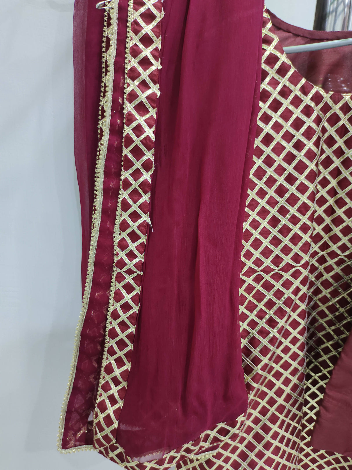 Maroon Color 3 Pc Suit | Women Locally Made Formals | Medium | Worn Once