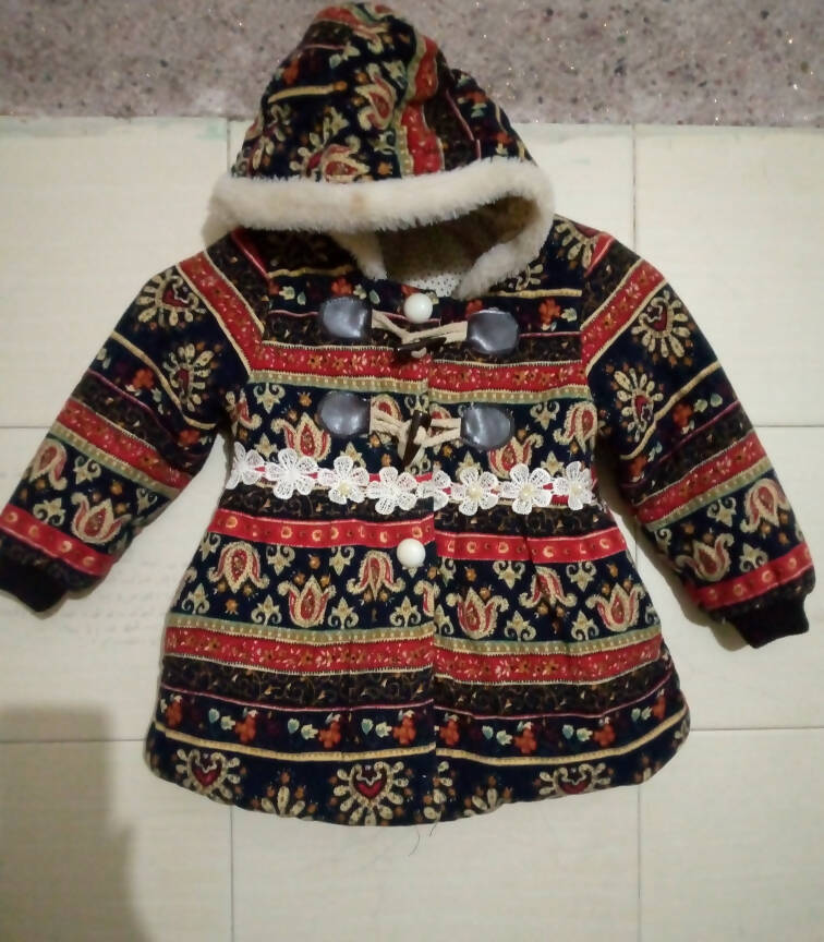 Multi Color Coat | Kids Winter | Girls Tops & Shirts | Size: 3-4 Yrs | Preloved