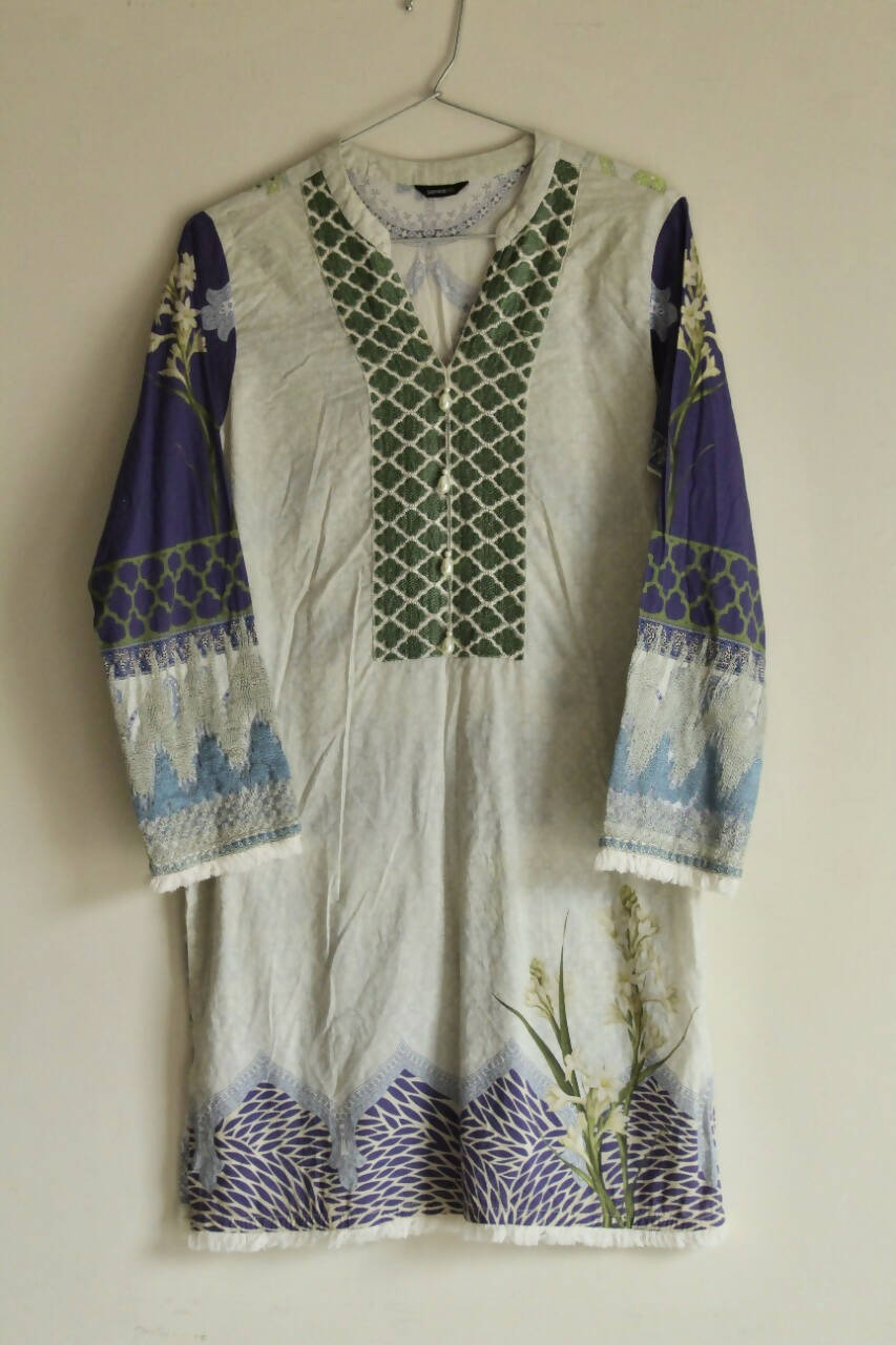 Sapphire | Embroidered Kurta | Women Branded Kurta| Small | Brand New