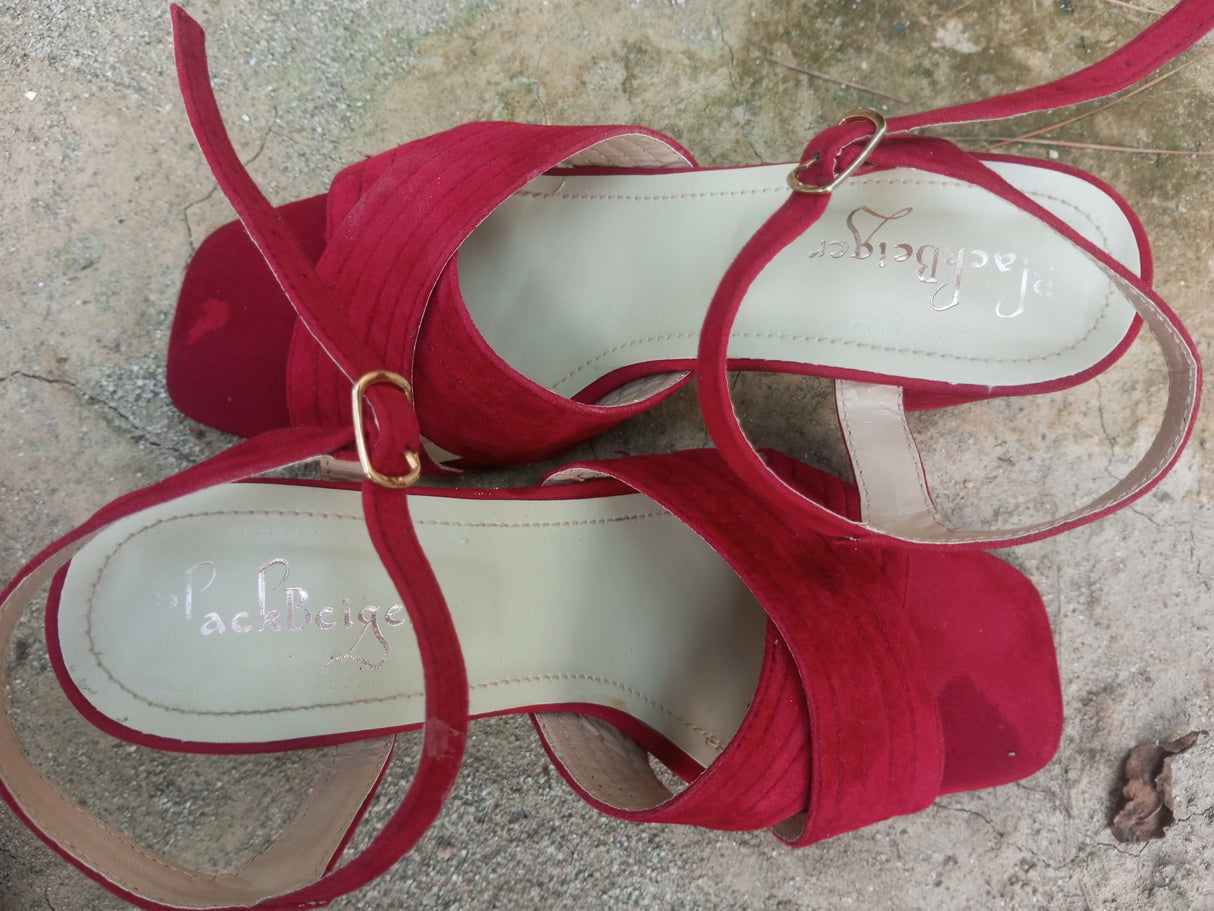 Black beiger | Maroon Red heels | Women Shoes | Size:38 | Preloved