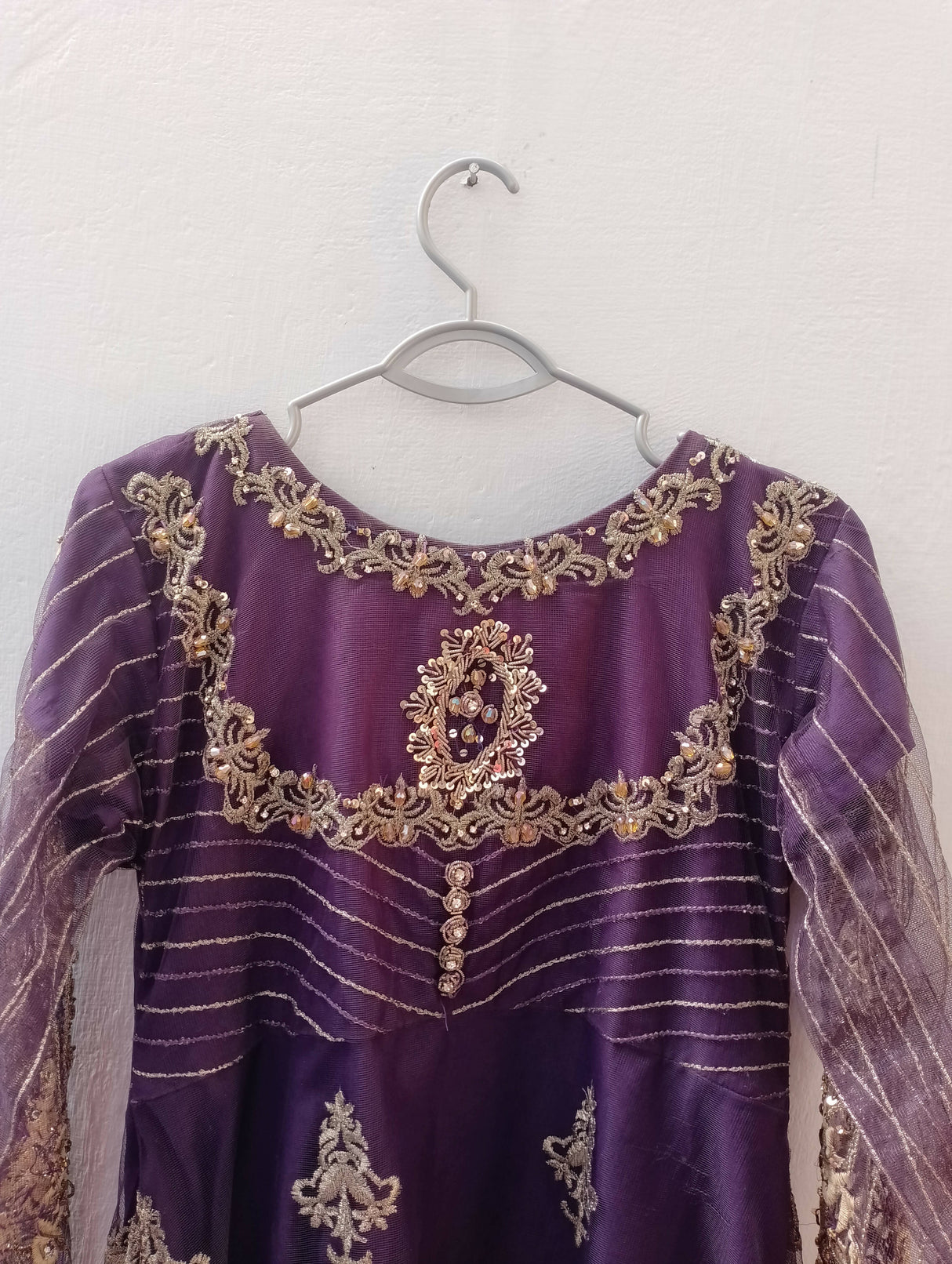 Stylish Net Embroidered Maxi | Women Frocks & Maxis | Medium | Worn Once