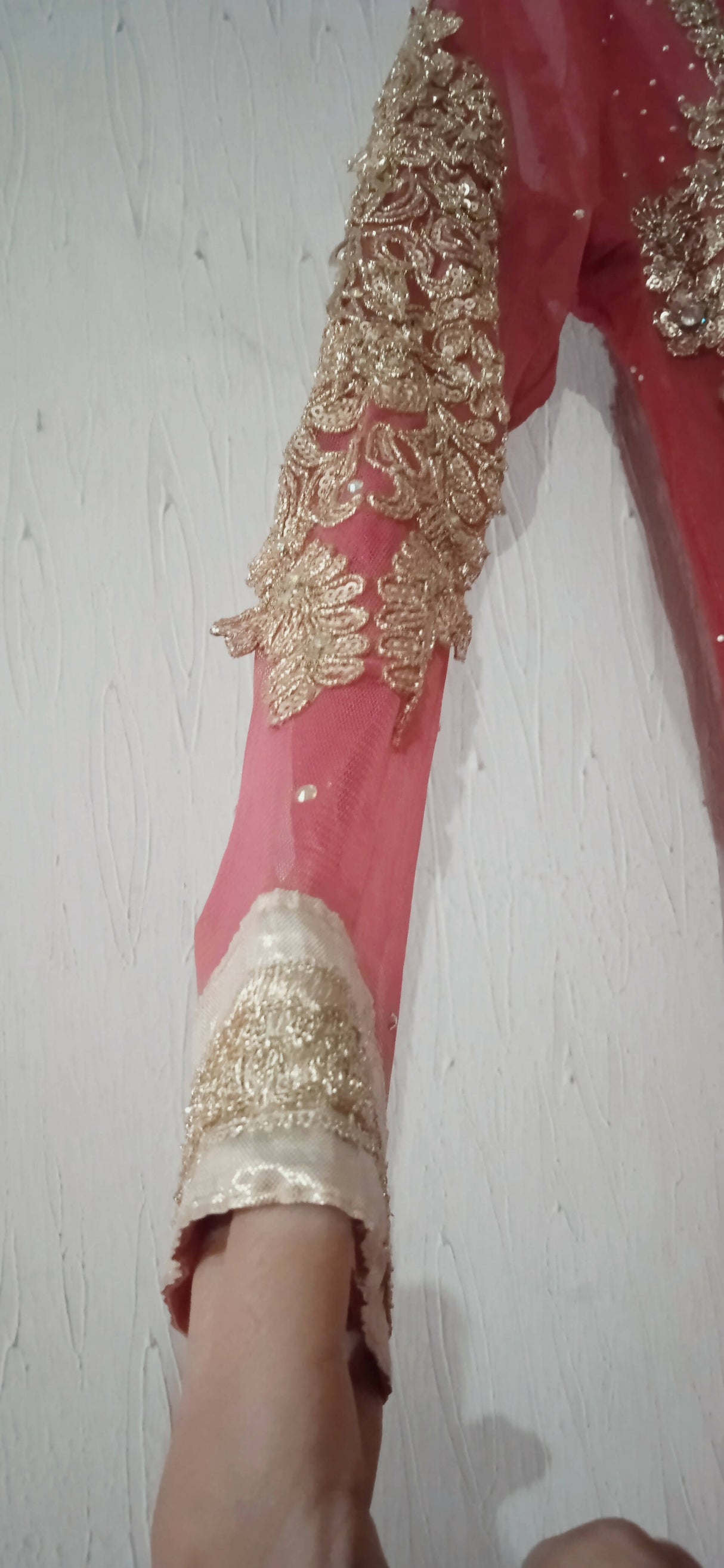 Pink net embroidered Maxi | Women Formals |Medium | Worn Once