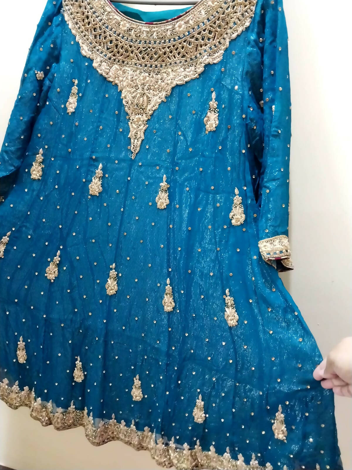 Stylish Teal color Party wear Dress | Women Locally Made Formals | Large | Preloved