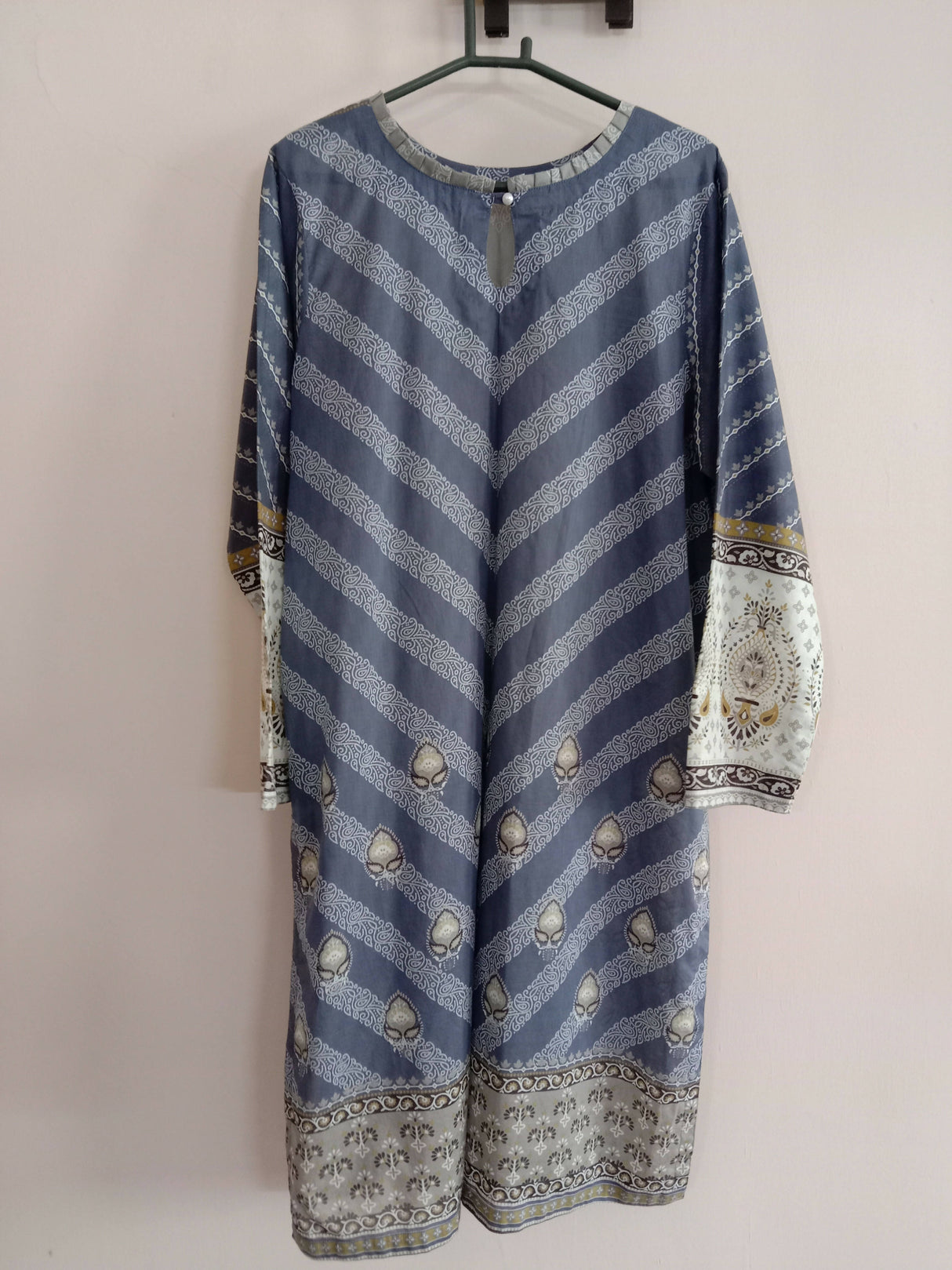 Blue & grey printed Kurta | Women Locally Made Kurta | Large | New