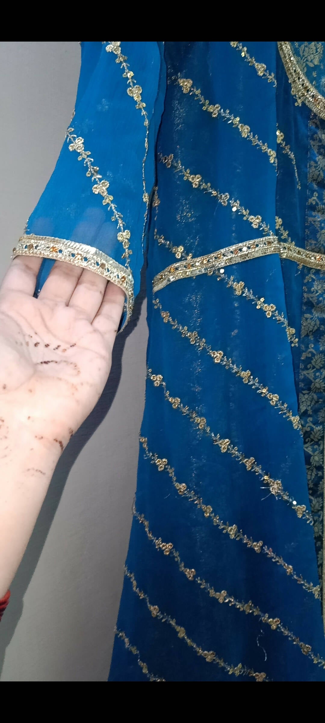 Blue embroidery Maxi | Women Froks & Maxi | Large | Worn Once