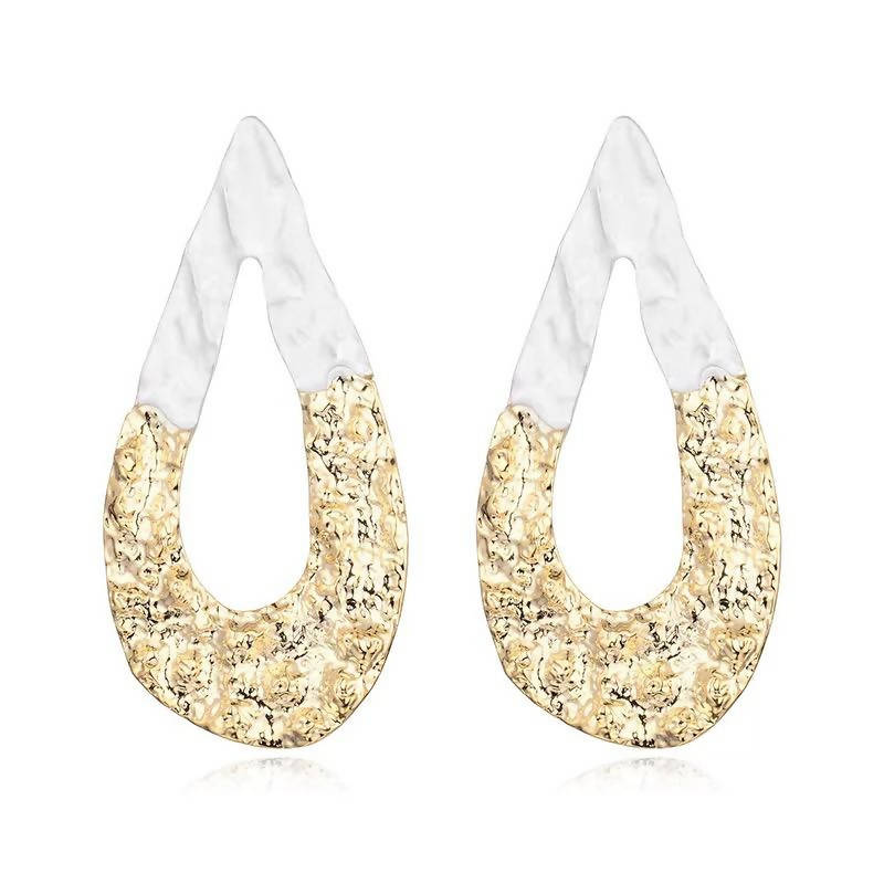 Gold Drop Shaped Earrings | Women Jewelry | Medium | New