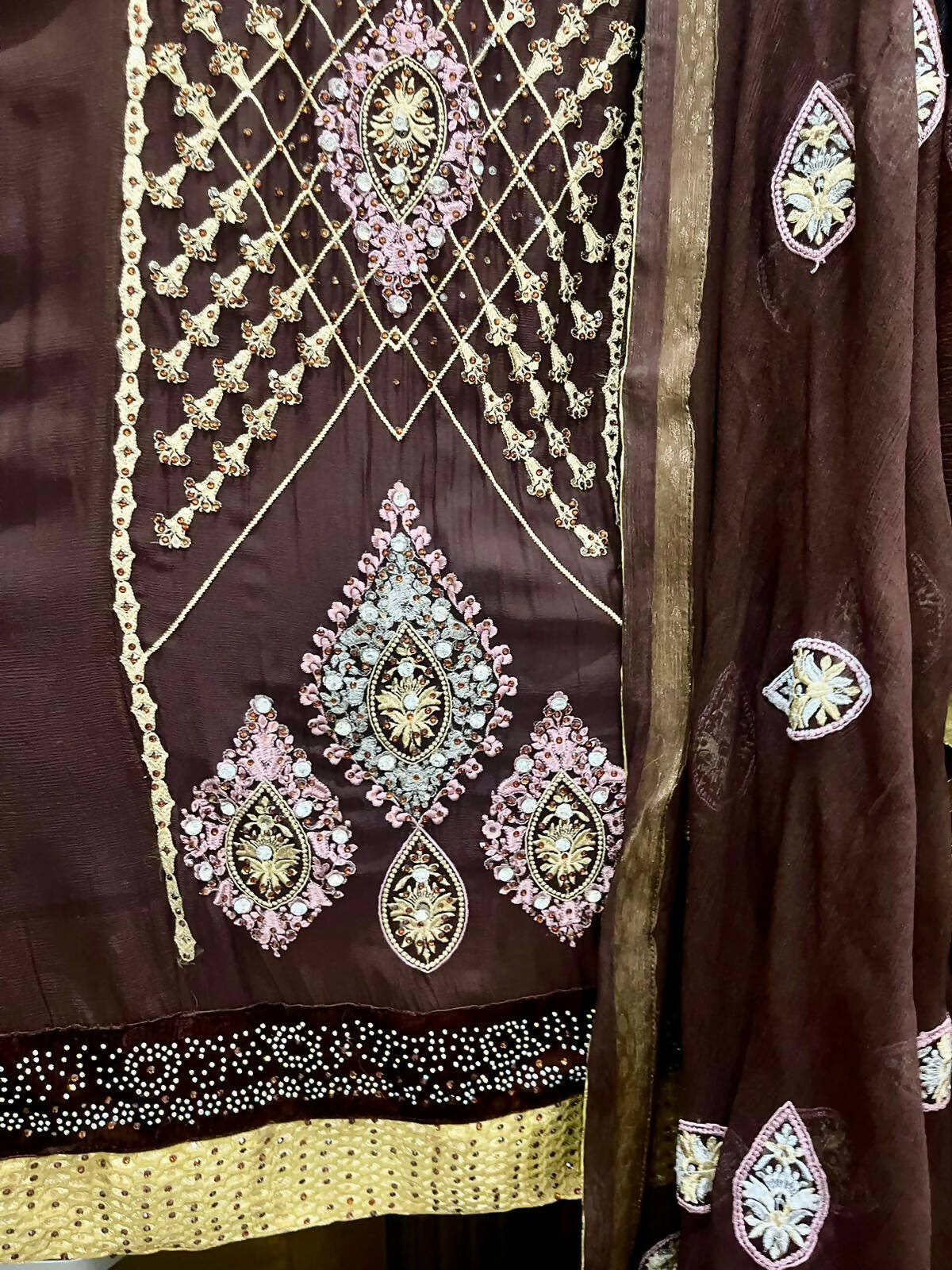 Fancy brown Suit | Women Locally Made Formals | Large | Worn Once