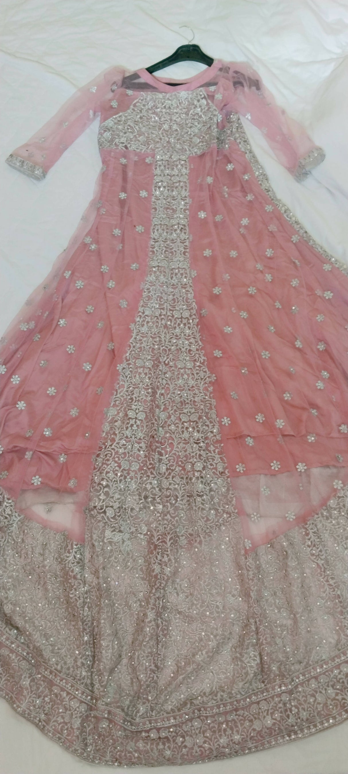 Maxi, Purplish Pink Embroidered | Women Frocks & Maxis | Large | New