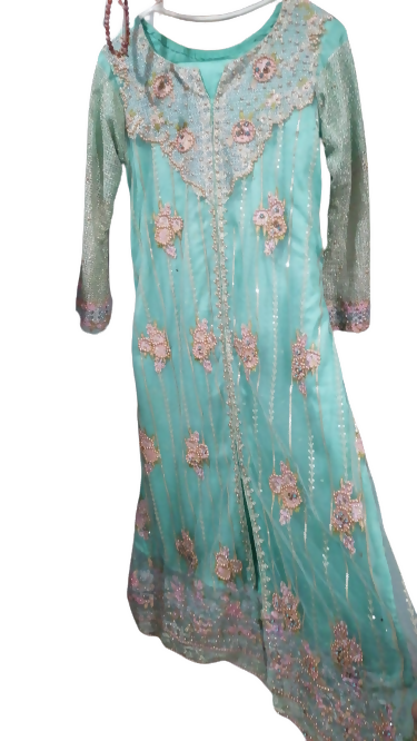 Sky Color 3 Pc Suit | Women Locally Made Formals | Medium | Preloved