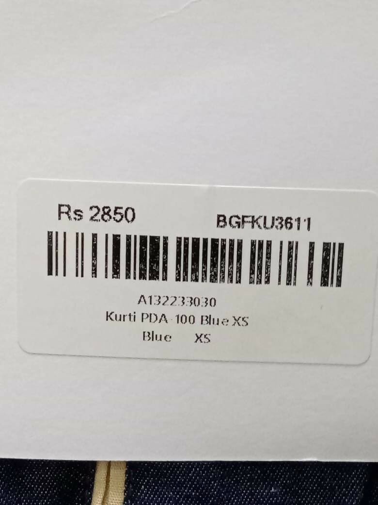 Alkaram | Blue Printed Kurta | Women Branded Kurta | XSmall | New