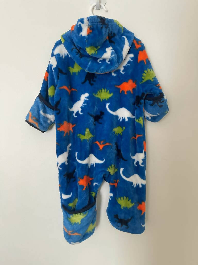 Hatley | Blue fleece warm suit with hoodie (12-18m) | Kids Bodysuits & Onesies | Preloved