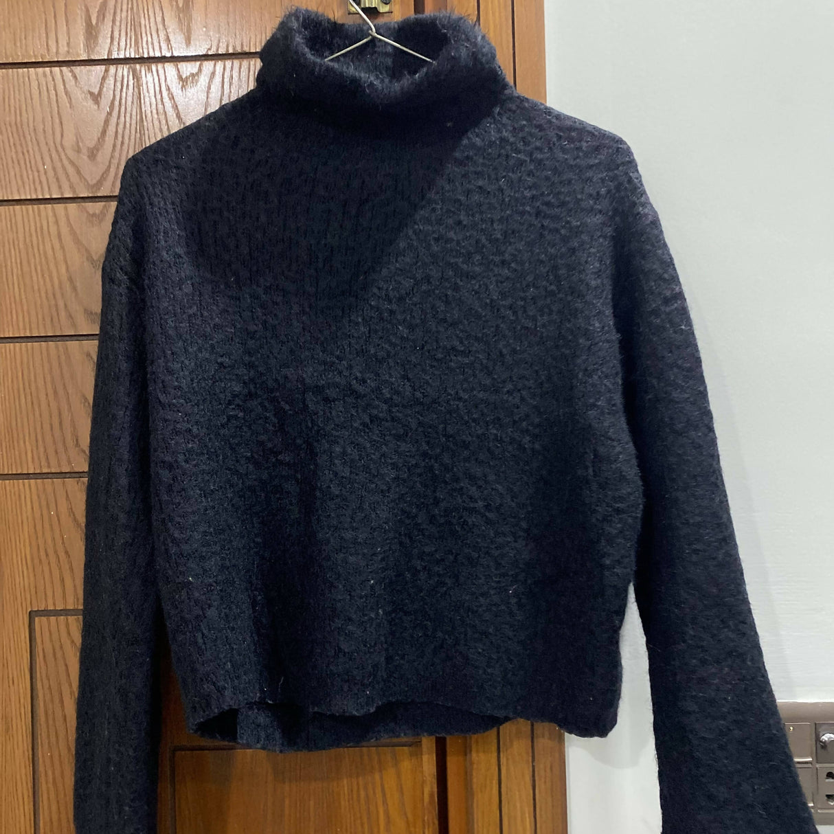 Black Turtle Neck Fur Sweater | Women Sweaters & Jackets | Small | Worn Once