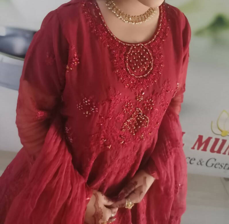 Organza Embroidered Maxi | Women Frocks & Maxis | Medium | Worn Once