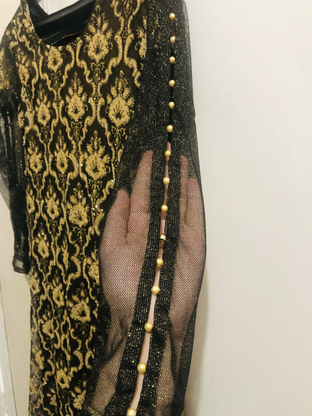 Golden black shirt | Women Locally Made Formals | Small | Worn Once