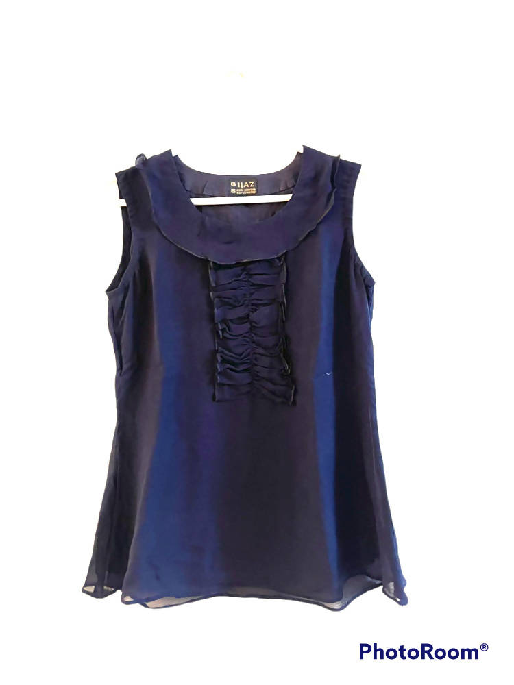 Sleeveless Navy Blue Top | Women Tops & Shirts | Preloved